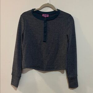 Edikted Button Down Shirt - Dark Blue and Gray